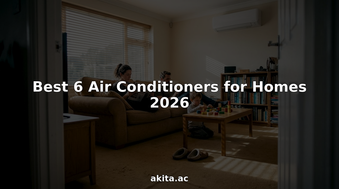 Family relaxing in living room with wall-mounted air conditioner