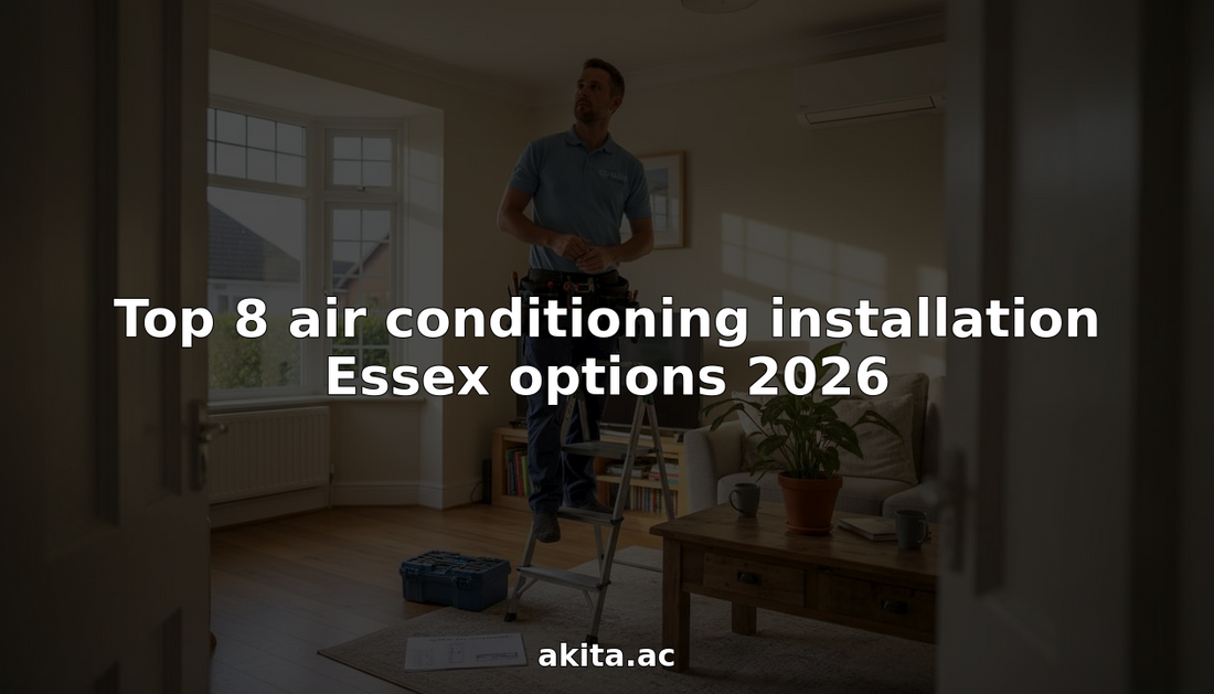 Technician installs air conditioning unit in Essex home