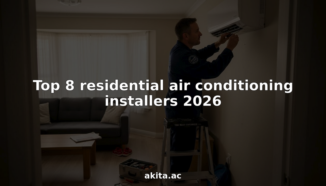 Installer adjusting home air conditioning unit