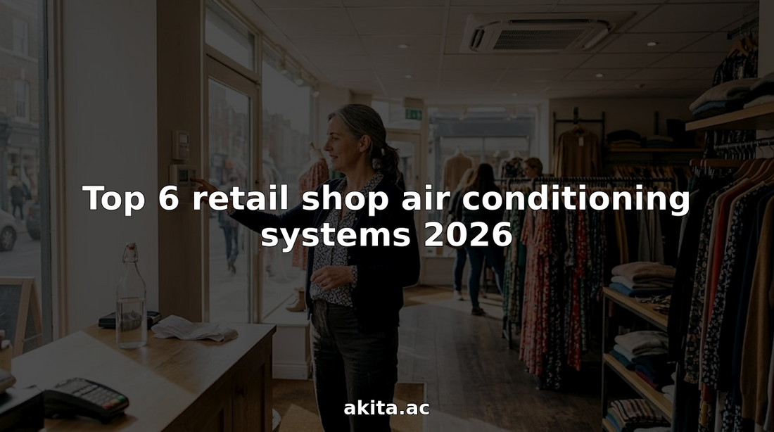 Store manager checking air conditioning in retail shop