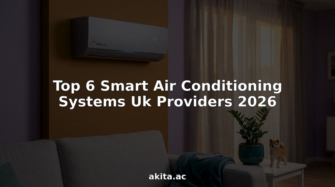 Modern smart air conditioning unit on living room wall