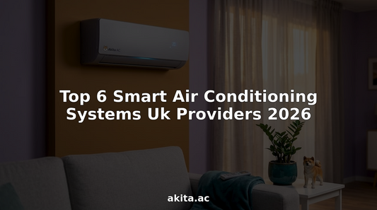 Modern smart air conditioning unit on living room wall