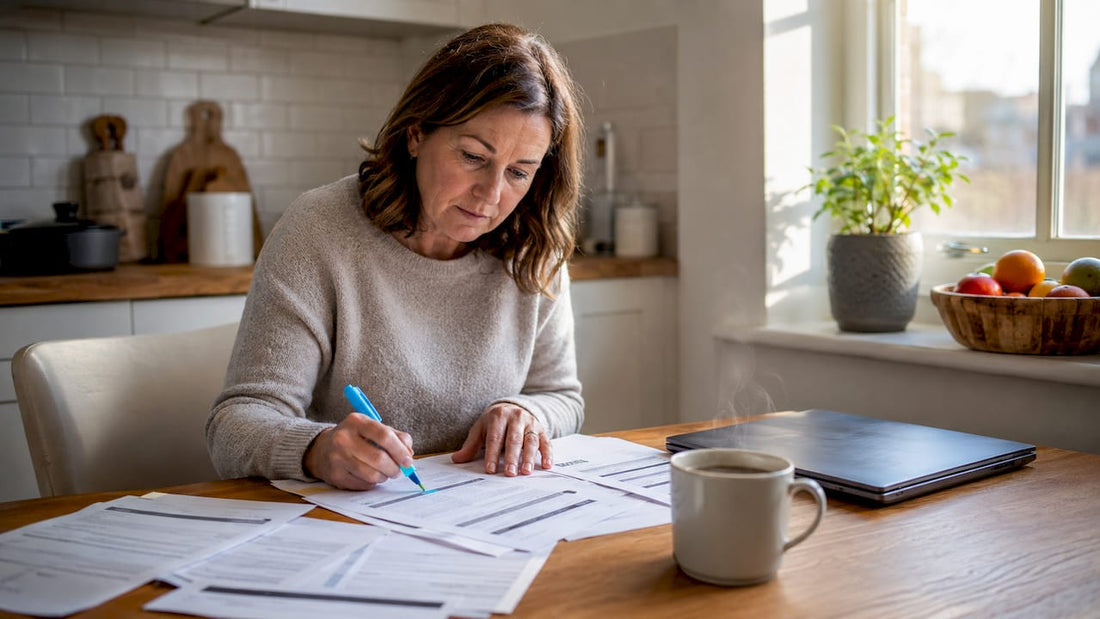 Homeowner reviewing HVAC installer documents