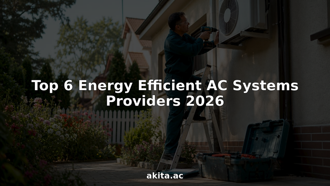 Technician installing energy efficient AC unit outdoors