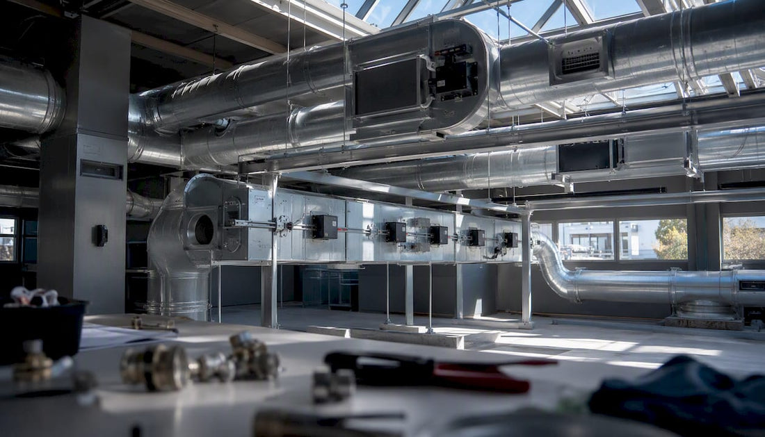 Office ventilation ductwork and control components