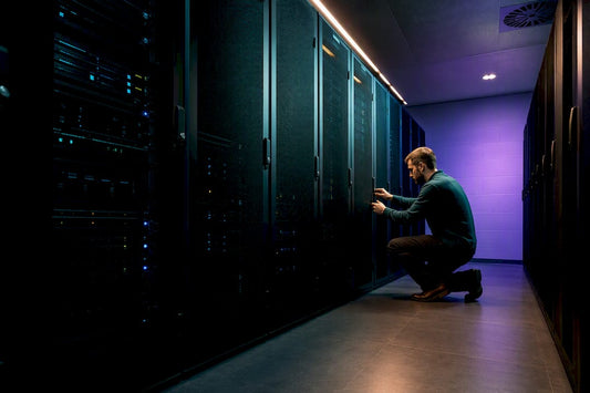 Compact server room with cool controlled airflow
