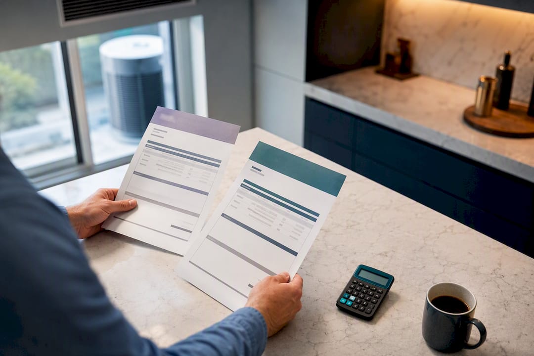 Homeowner comparing HVAC finance costs